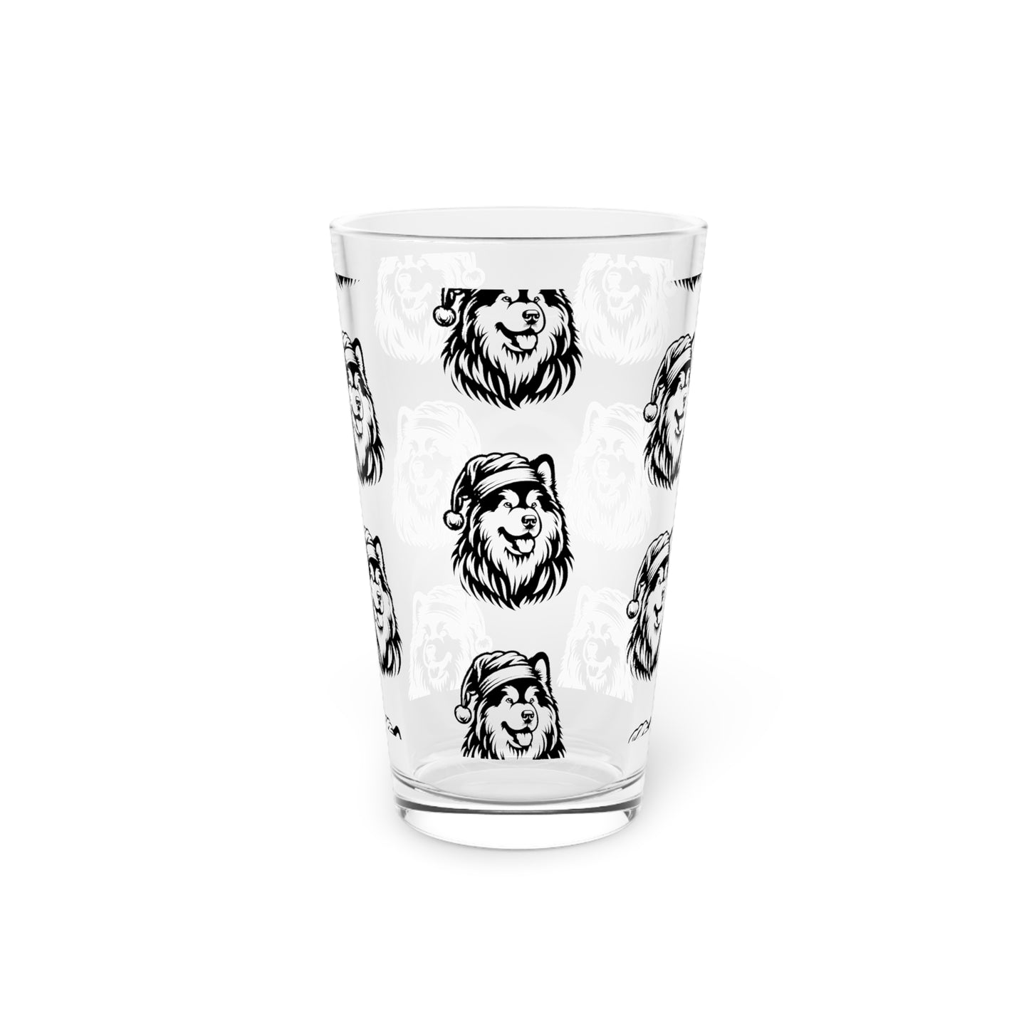 Santa Paws Malamute Drinking Glass
