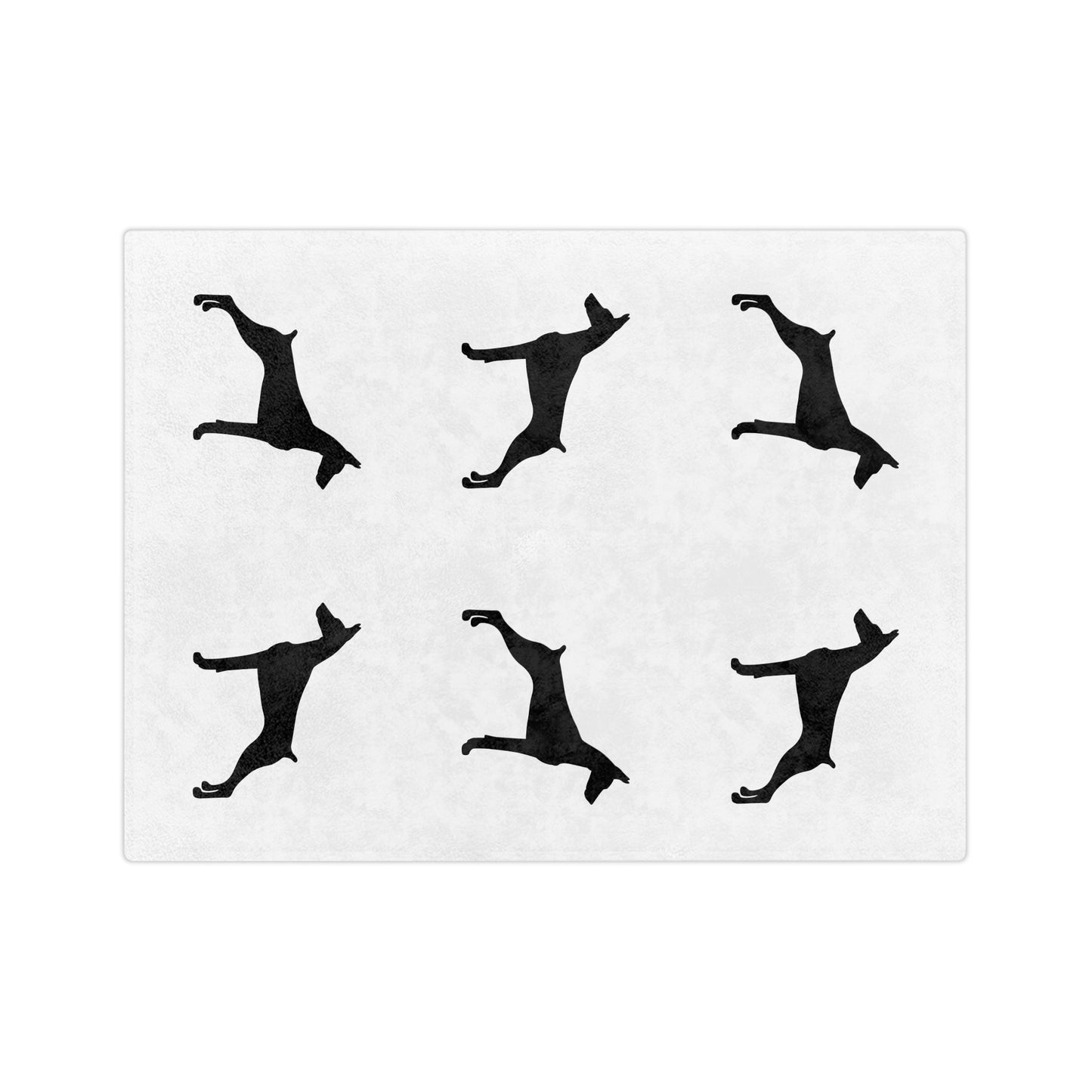 Doberman Silhouette Velveteen Microfiber Blanket