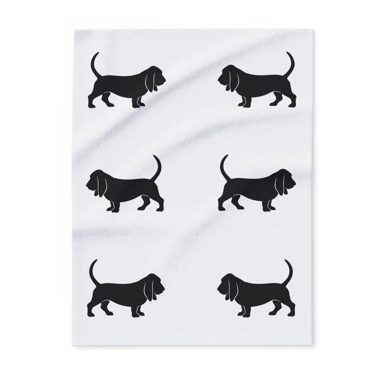 Basset Hound Silhouette Arctic Fleece Blanket