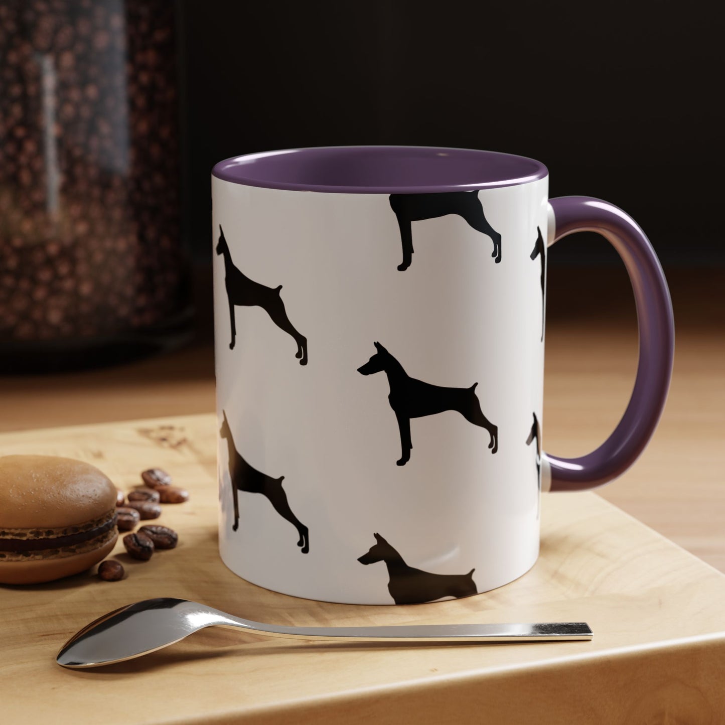 Doberman Silhouette 2-Tone Coffee Mug