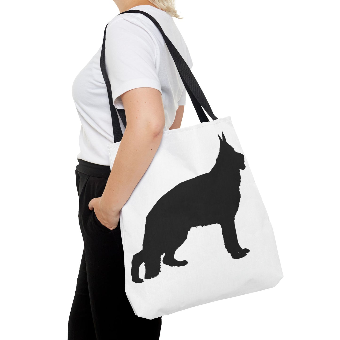 German Shepherd Silhouette Tote Bag