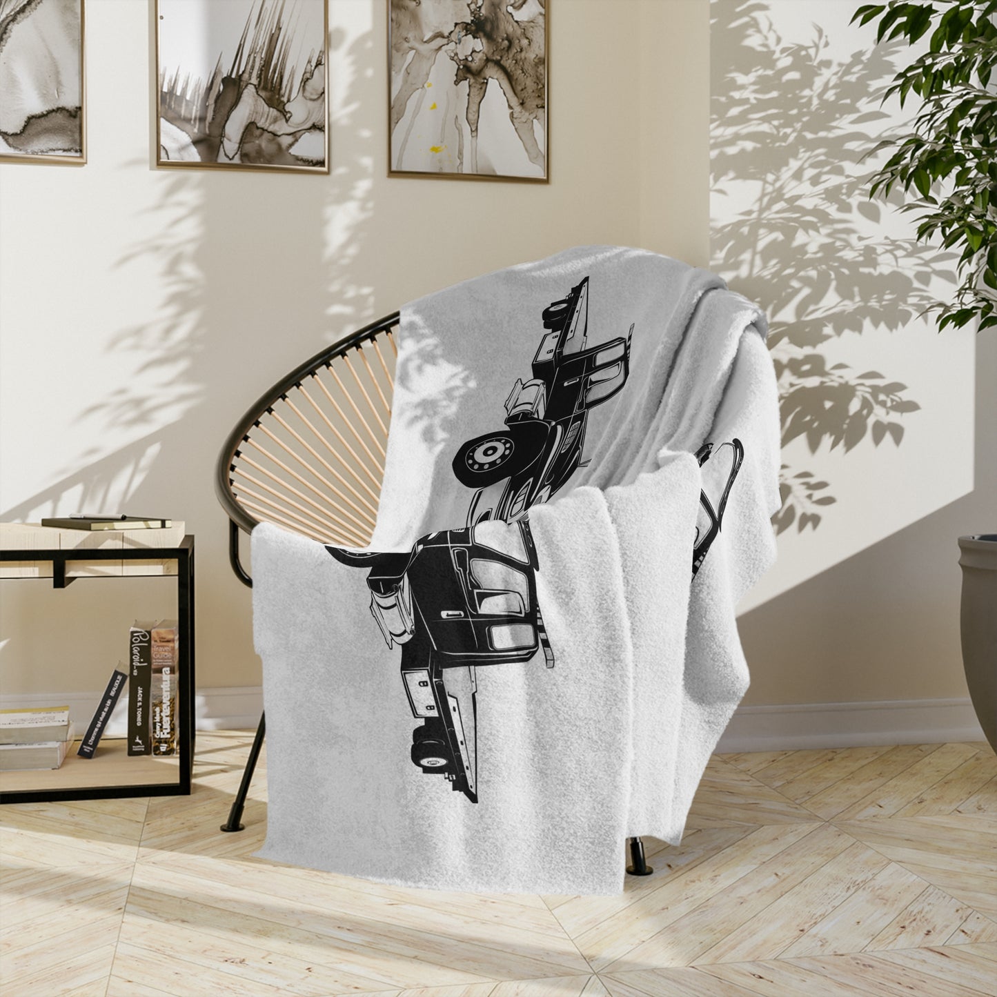 Flatbed Tow Truck Velveteen Microfiber Blanket