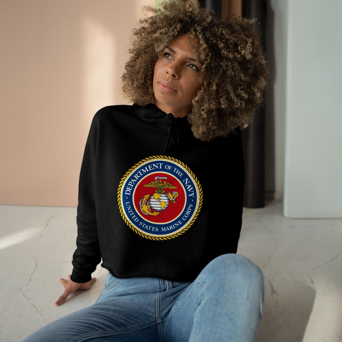 US Marine Corps Women's Crop Hoodie