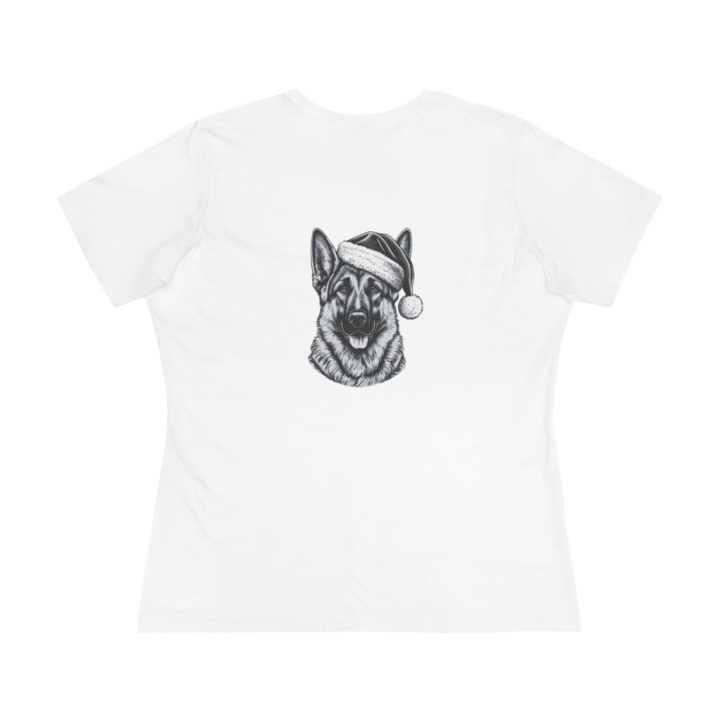 Santa Paws German Shepherd Women's Short Sleeve Crewneck Tee