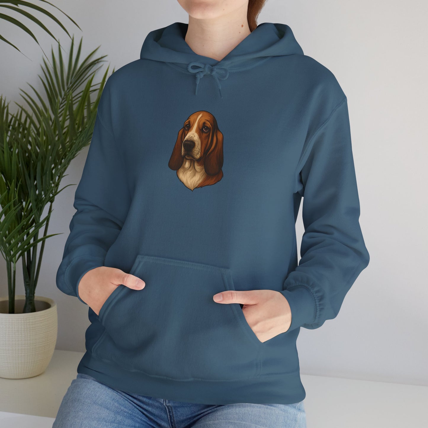 Basset Hound Head Unisex Hoodie