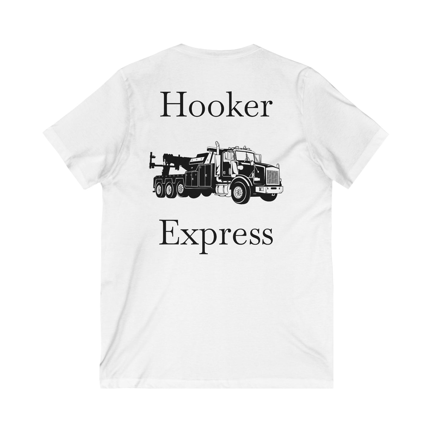 H**ker Express Heavy Tow Truck Unisex Short Sleeve V-Neck Tee