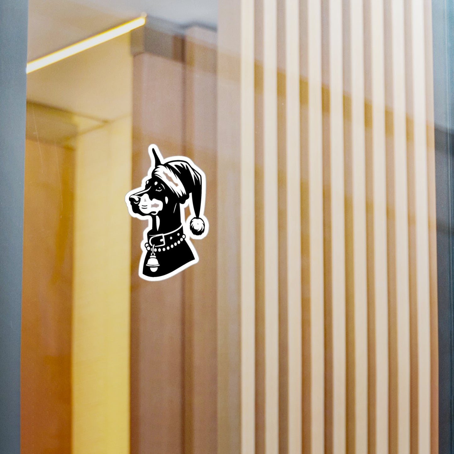 Santa Paws Doberman Vinyl Decal