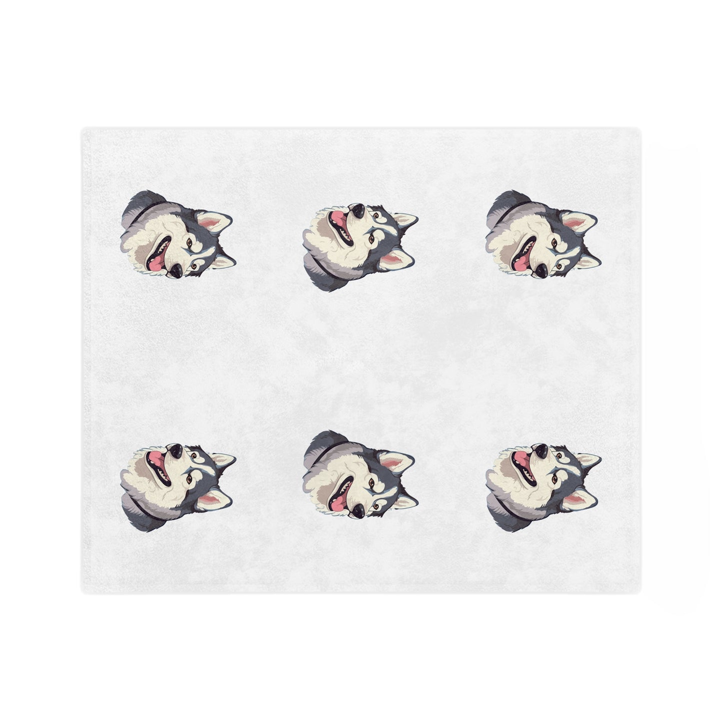Malamute Head Velveteen Microfiber Blanket