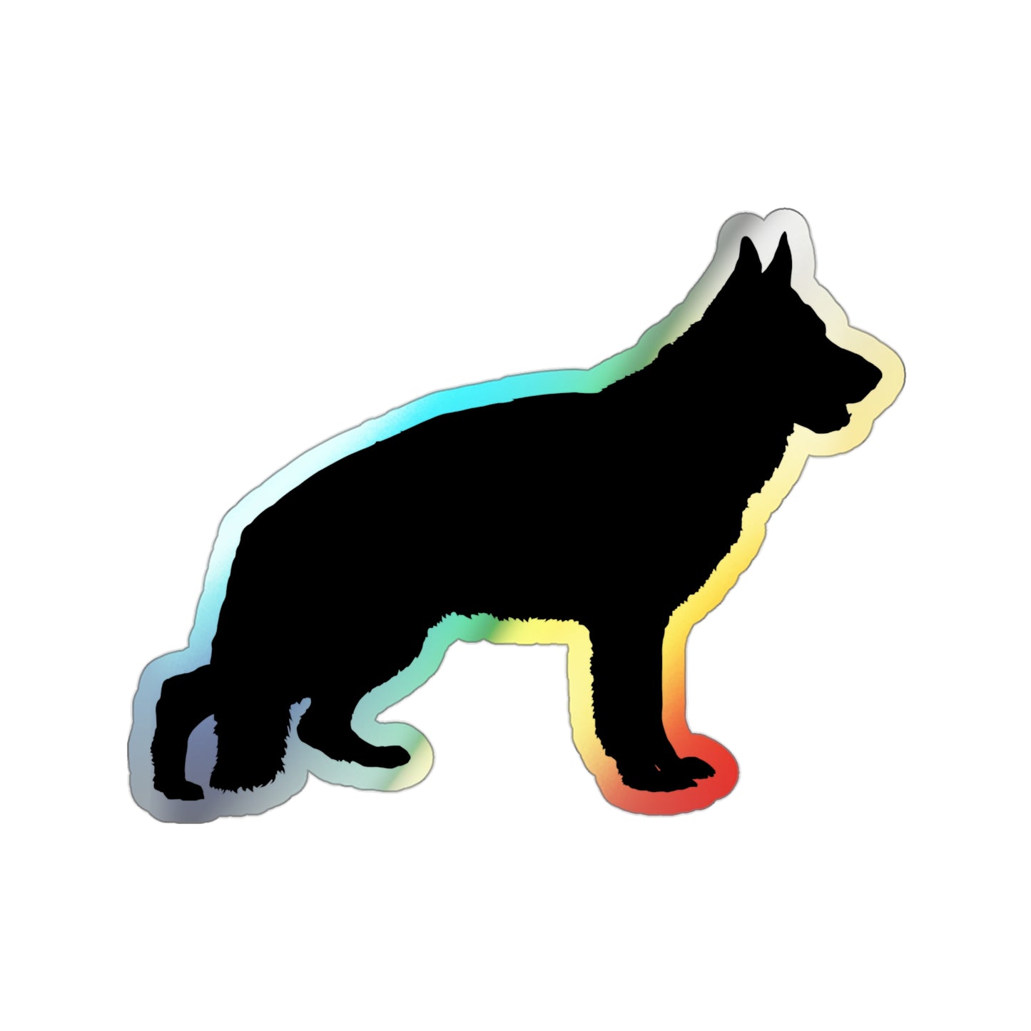 German Shepherd Silhouette Holographic Sticker