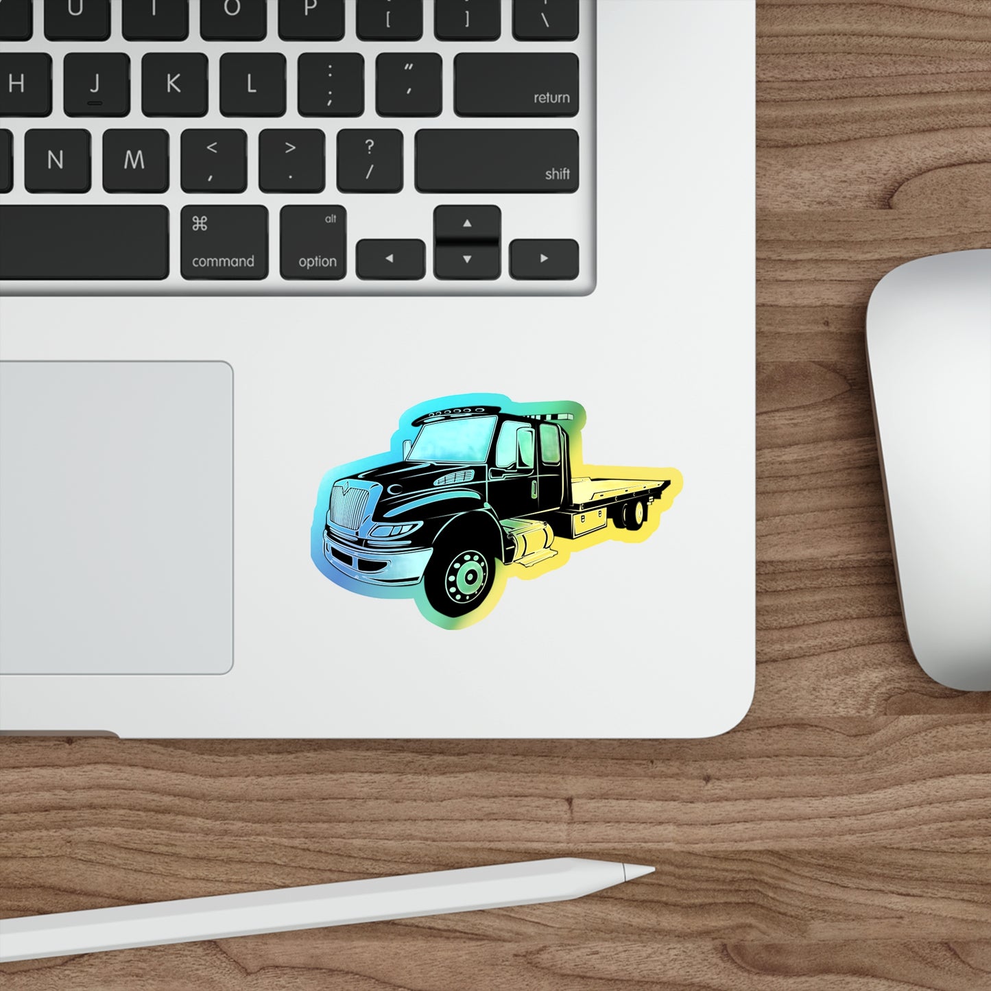 Flatbed Tow Truck Holographic Sticker