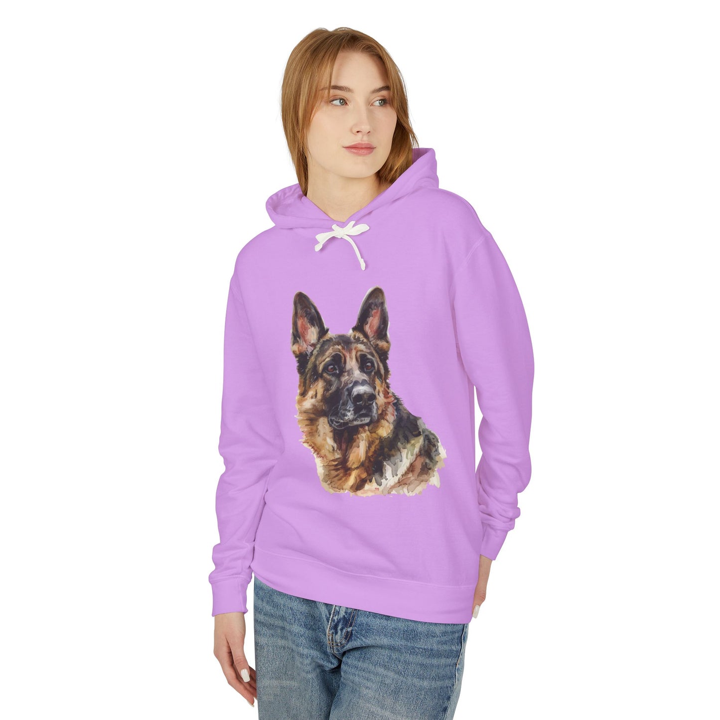 German Shepherd Head Unisex Lightweight Hoodie