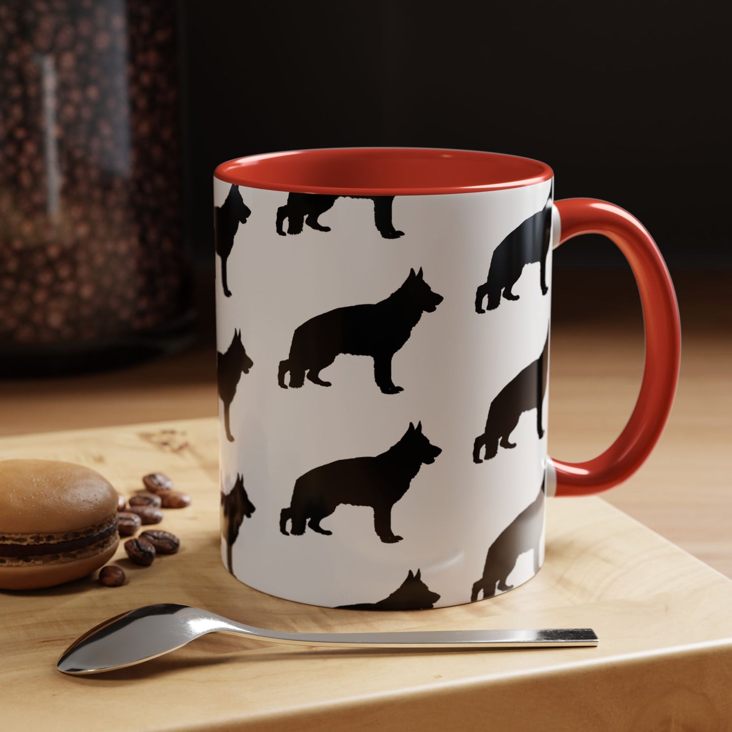 German Shepherd Silhouette 2-Tone Coffee Mug