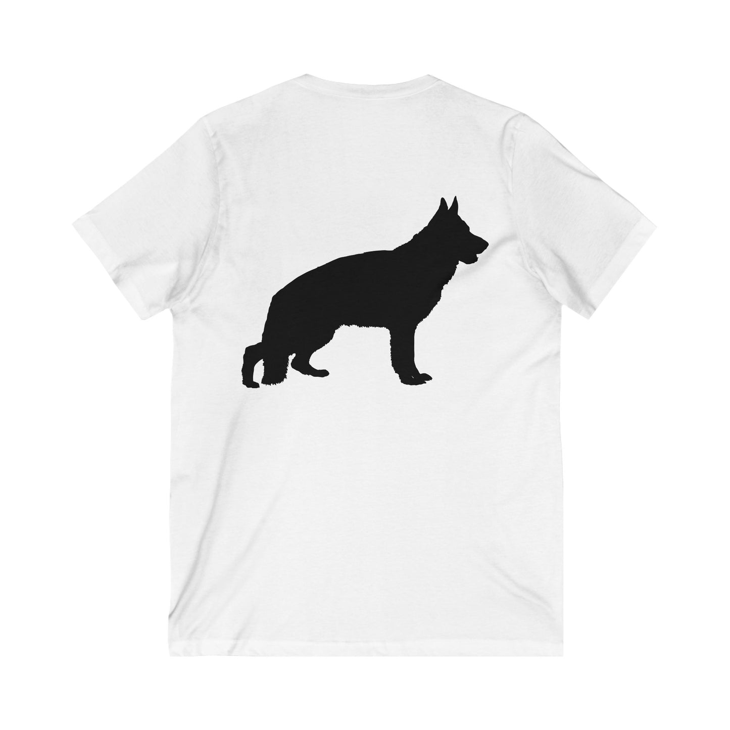 German Shepherd Silhouette Unisex Short Sleeve V-Neck Tee