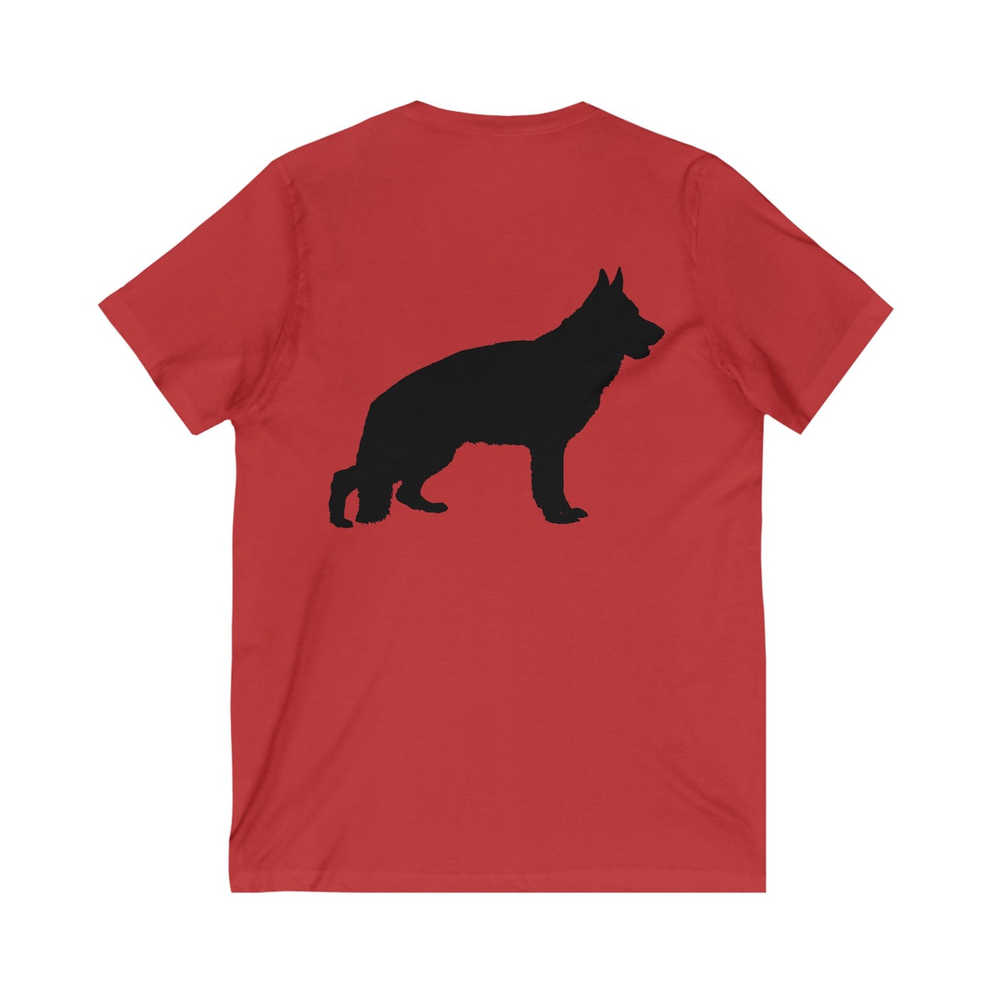 German Shepherd Silhouette Unisex Short Sleeve V-Neck Tee
