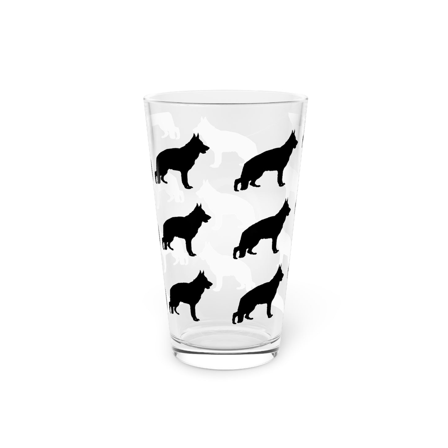 German Shepherd Silhouette Drinking Glass