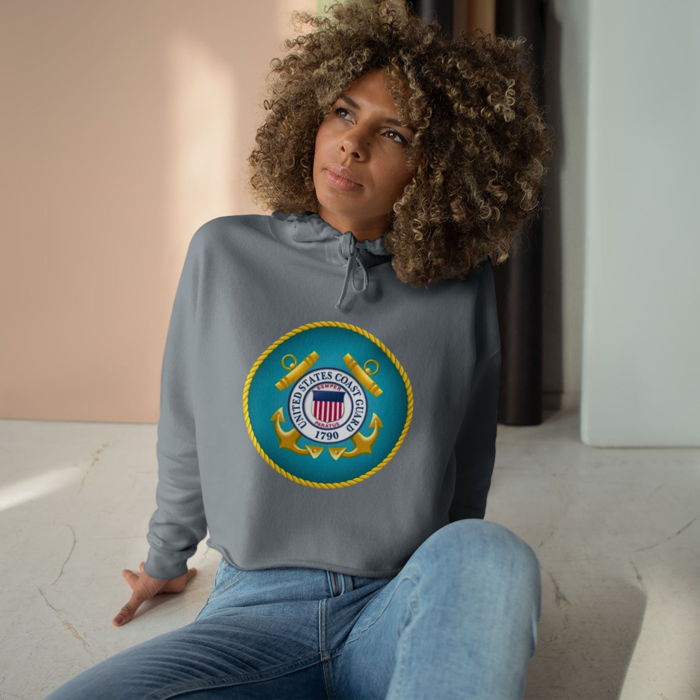 US Coast Guard Women's Crop Hoodie