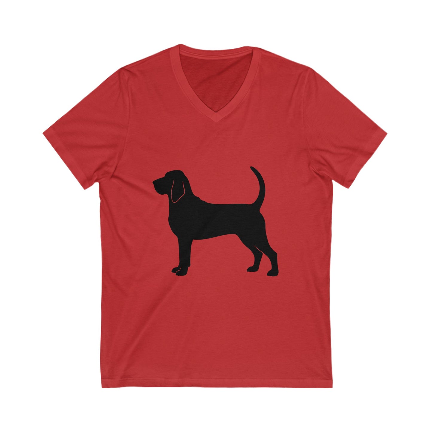 Bloodhound Silhouette Unisex Short Sleeve V-Neck Tee