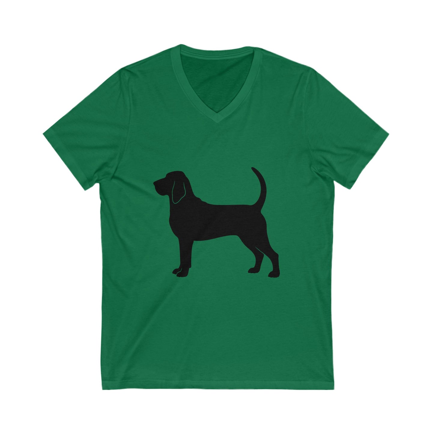 Bloodhound Silhouette Unisex Short Sleeve V-Neck Tee