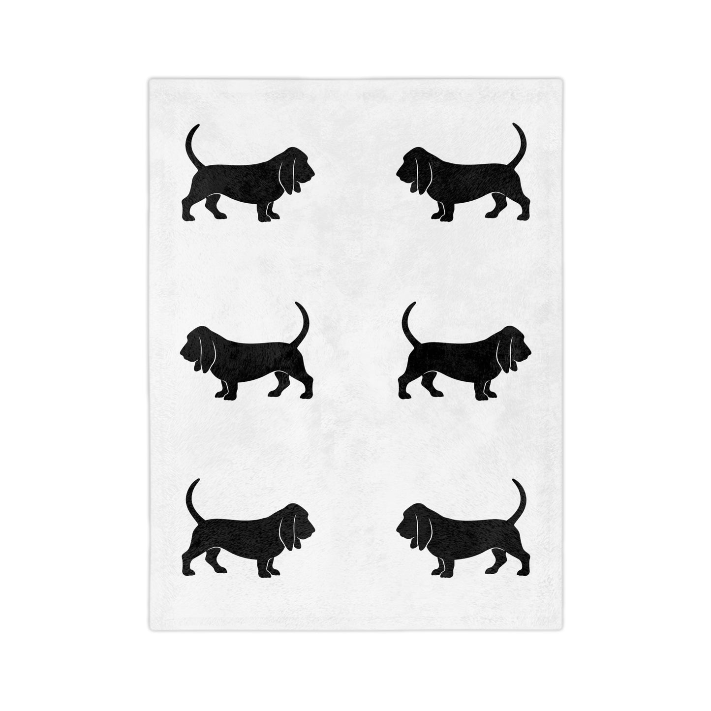 Basset Hound Silhouette Velveteen Microfiber Blanket