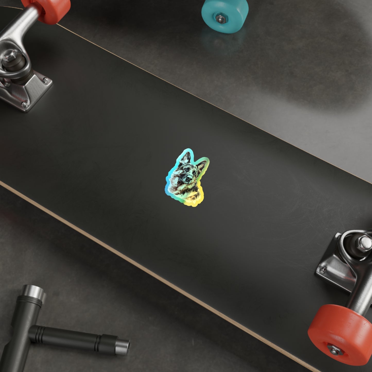 German Shepherd Head Holographic Sticker