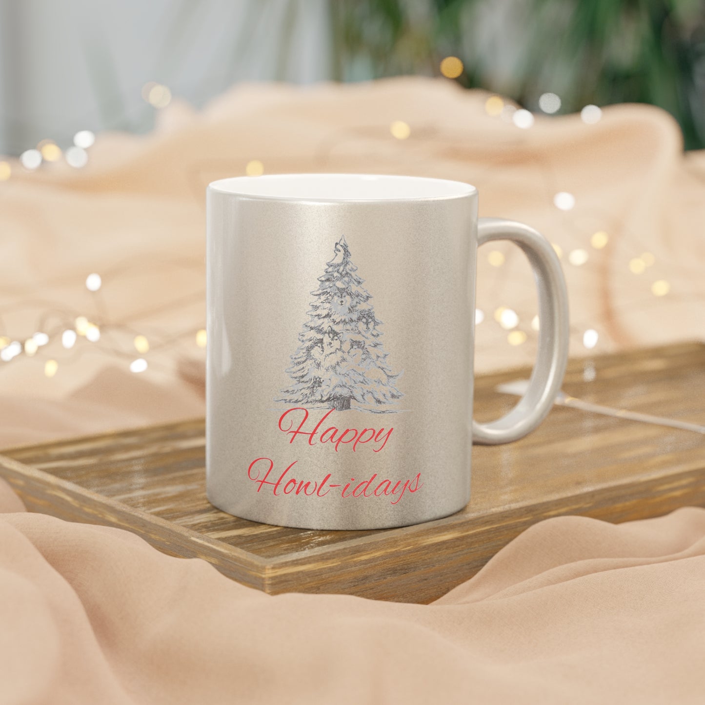 Happy Howl-idays Metallic Coffee Mug