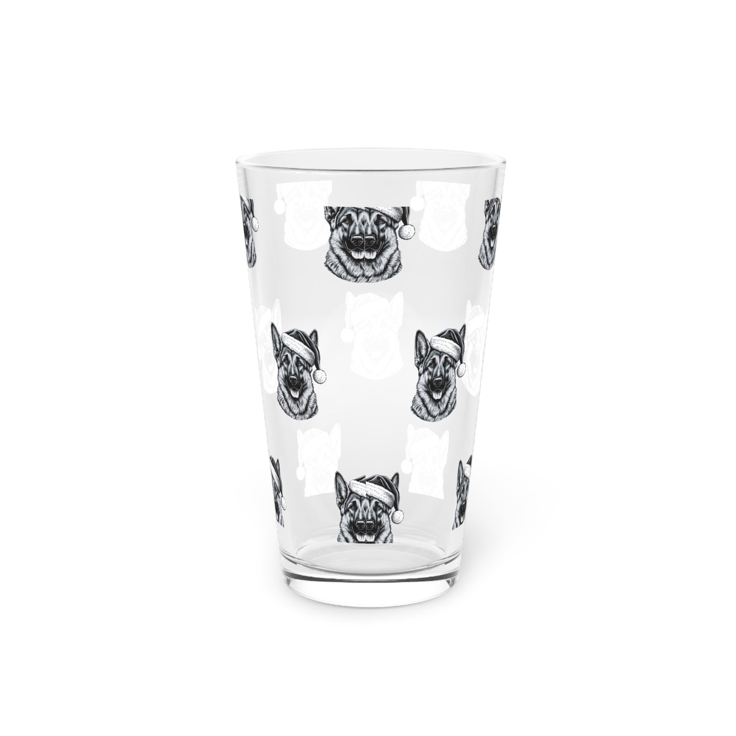 Santa Paws German Shepherd Drinking Glass