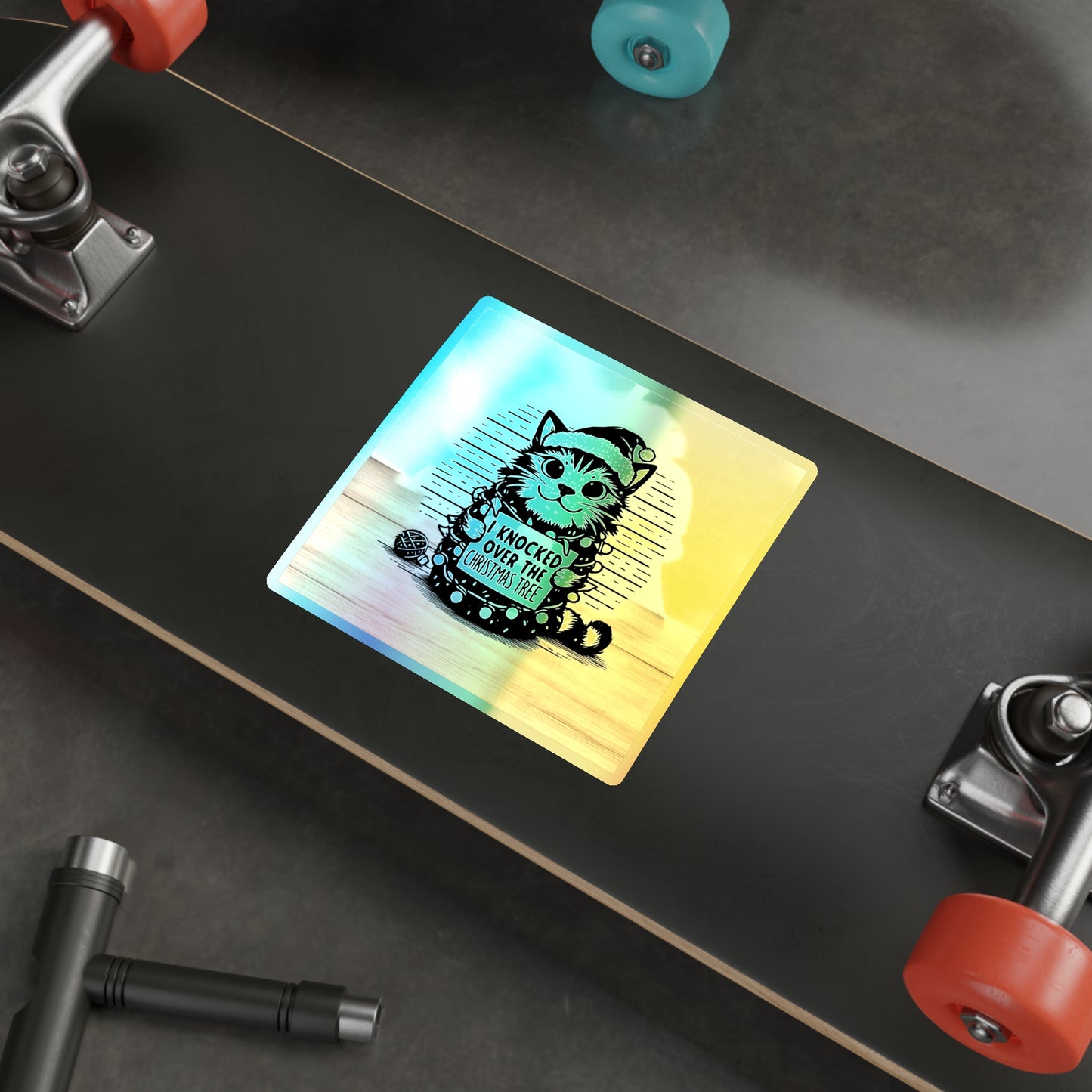 Naughty Cat Holographic Sticker