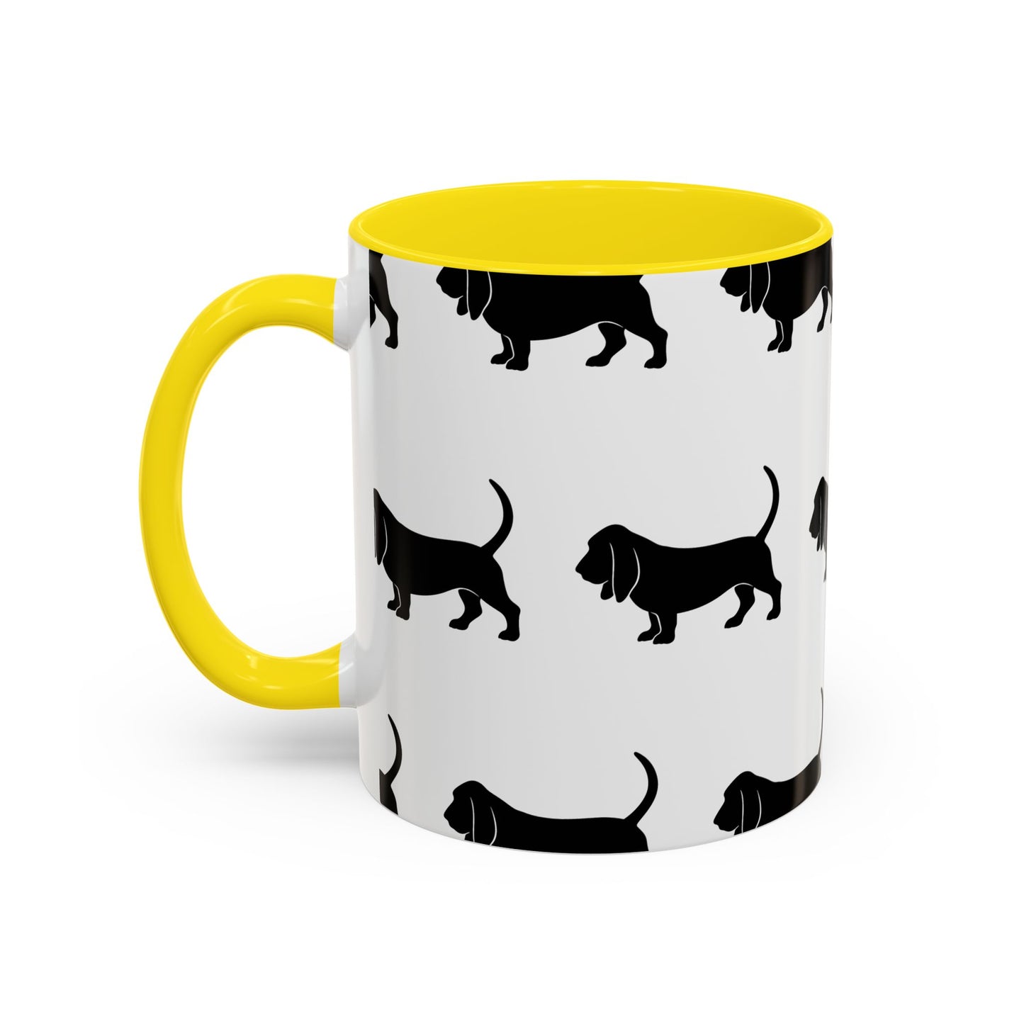 Basset Hound Silhouette 2-Tone Coffee Mug