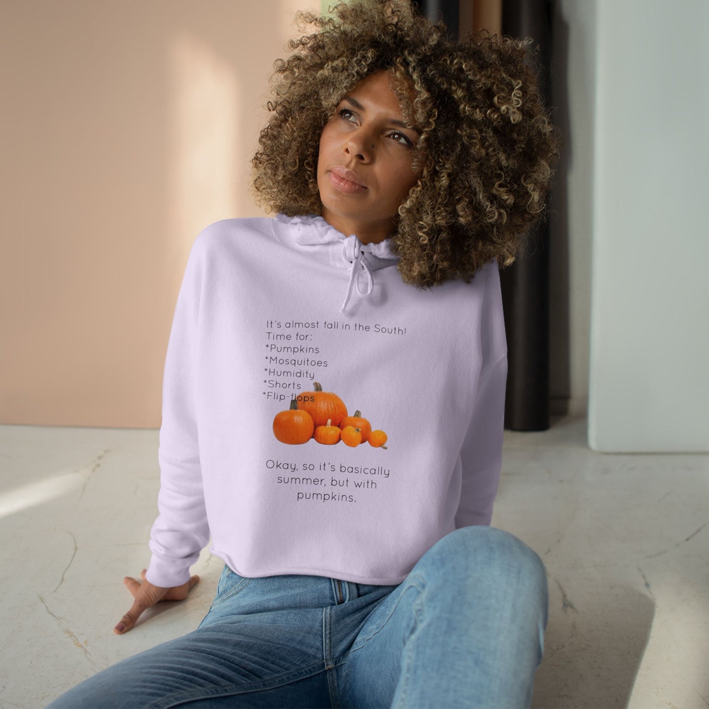 Fall In The South Women's Crop Hoodie