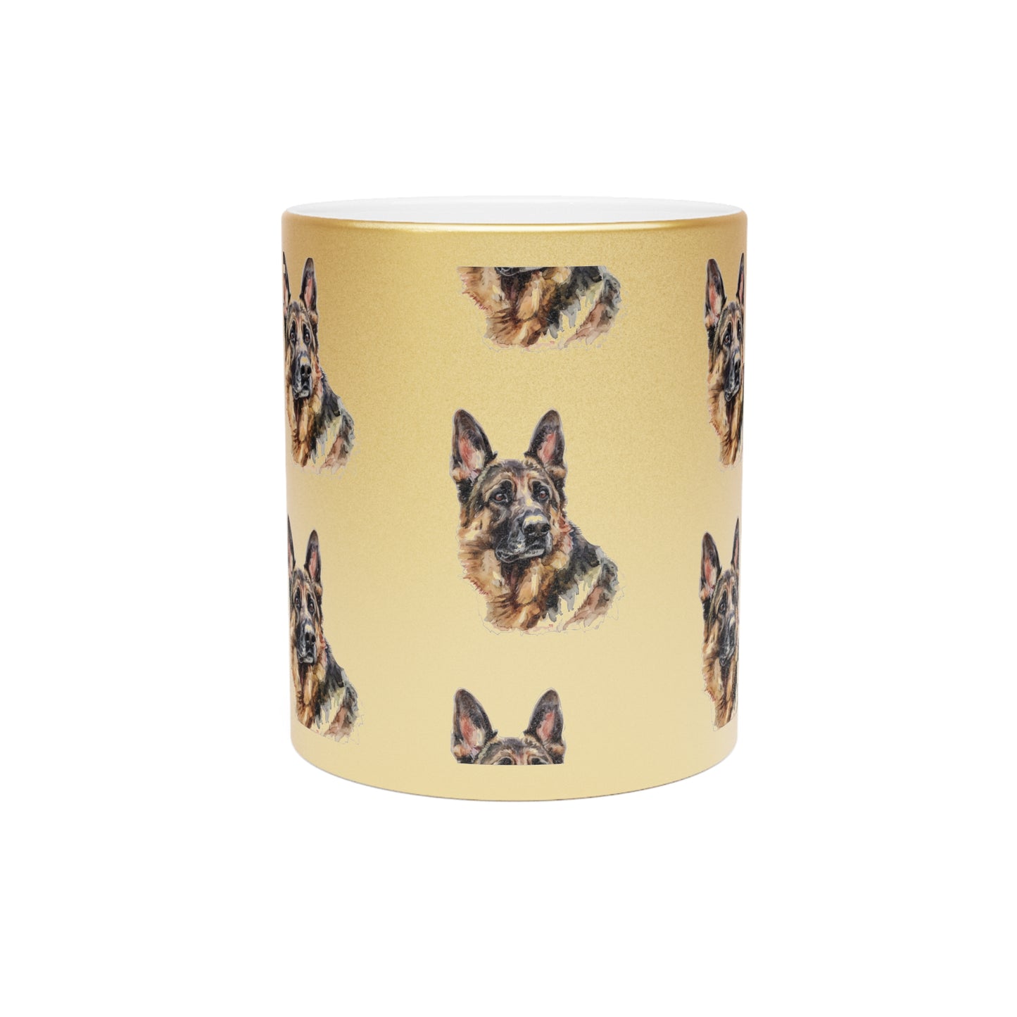 German Shepherd Head Metallic Coffee Mug