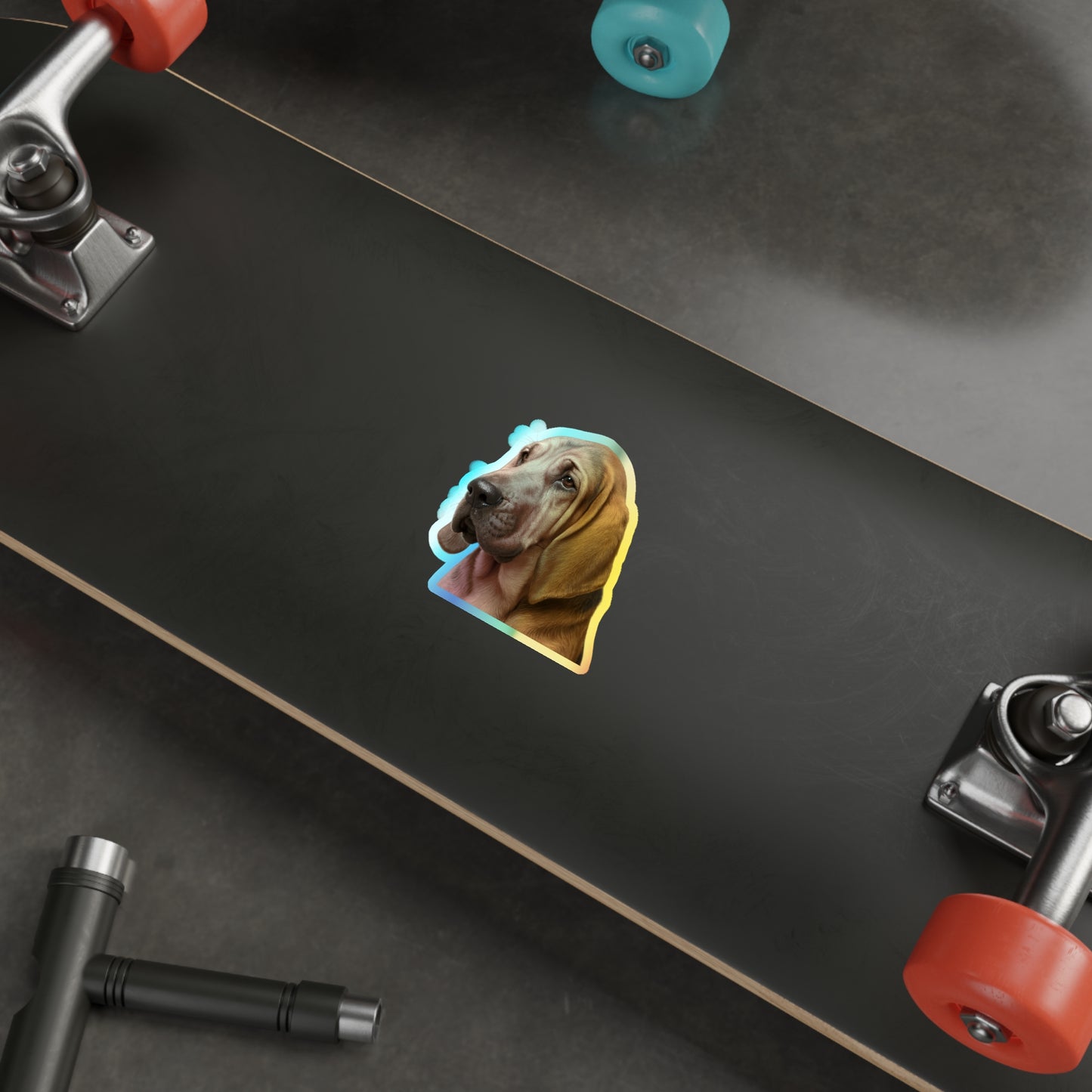 Bloodhound Head Holographic Sticker