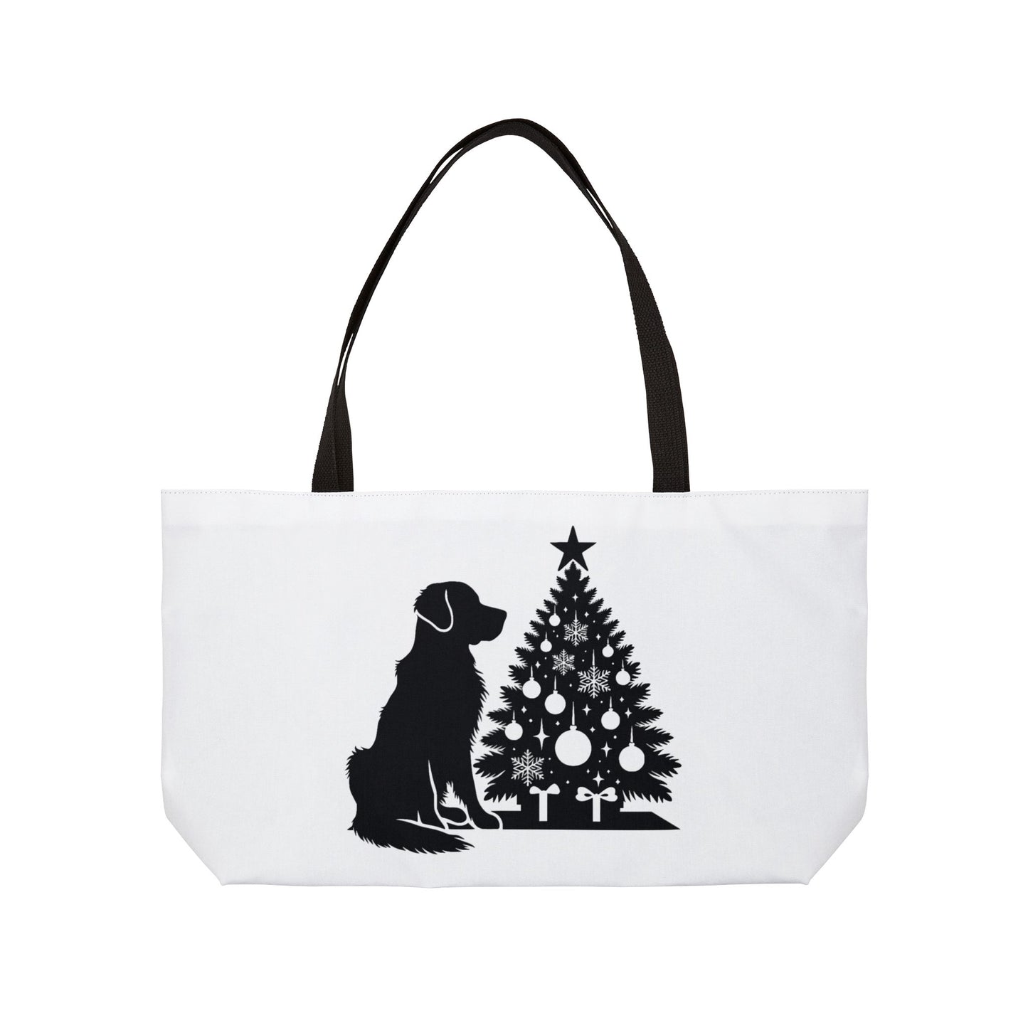 Golden Christmas Tree Weekender Tote Bag