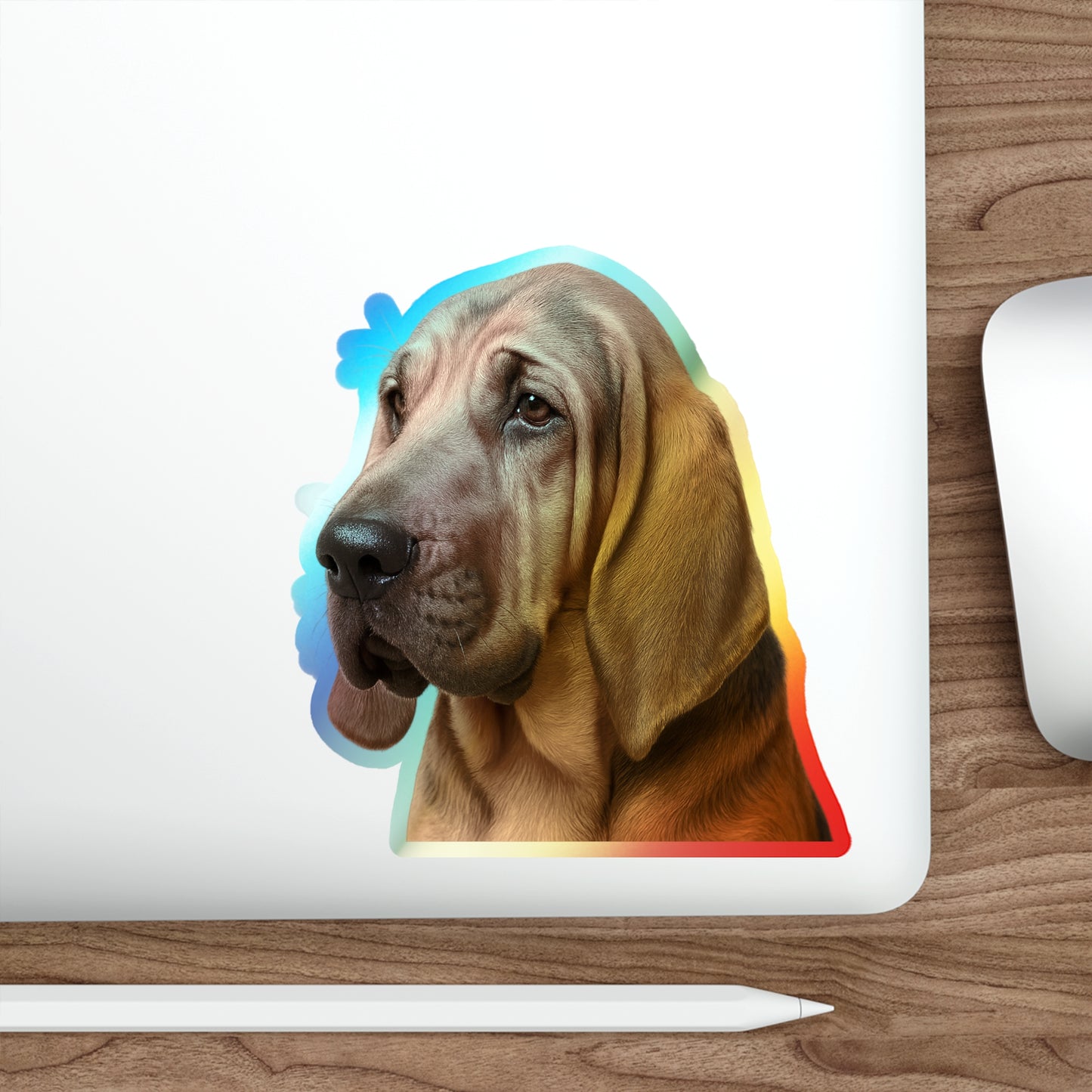 Bloodhound Head Holographic Sticker