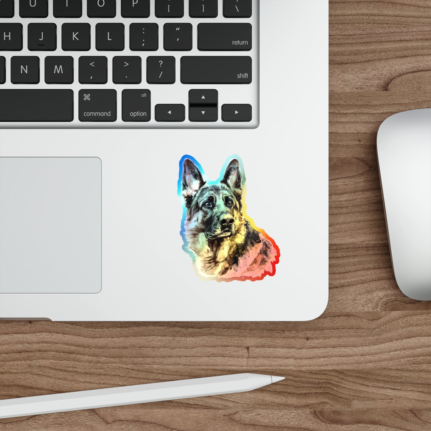 German Shepherd Head Holographic Sticker