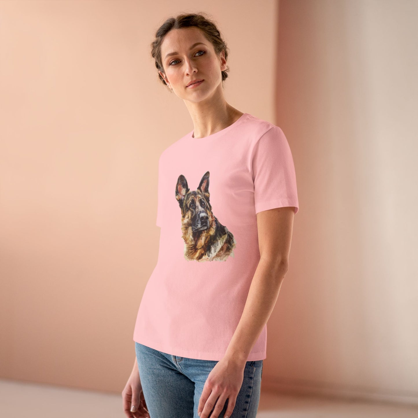 German Shepherd Head Women's Short Sleeve Crewneck Tee