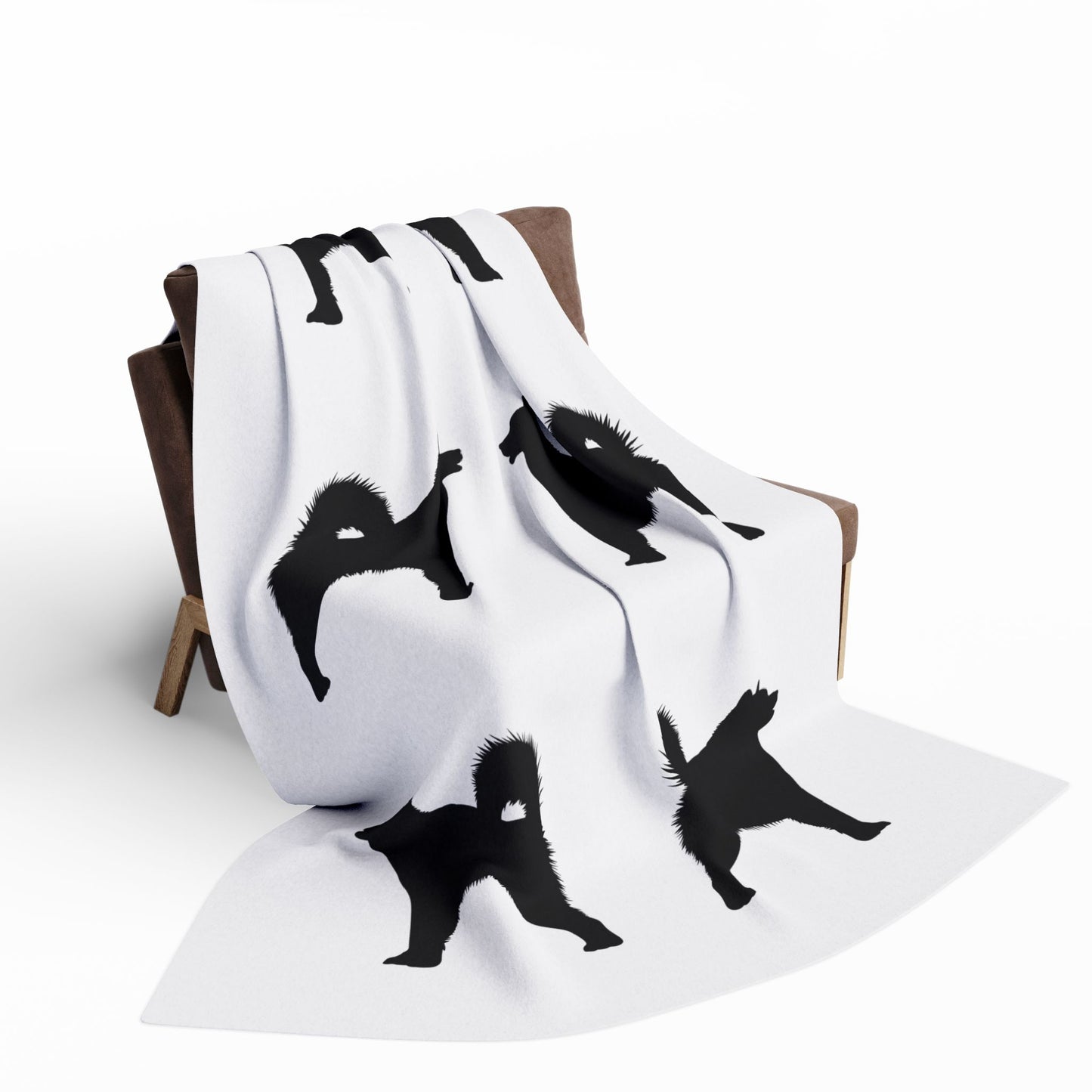Malamute Silhouette Arctic Fleece Blanket