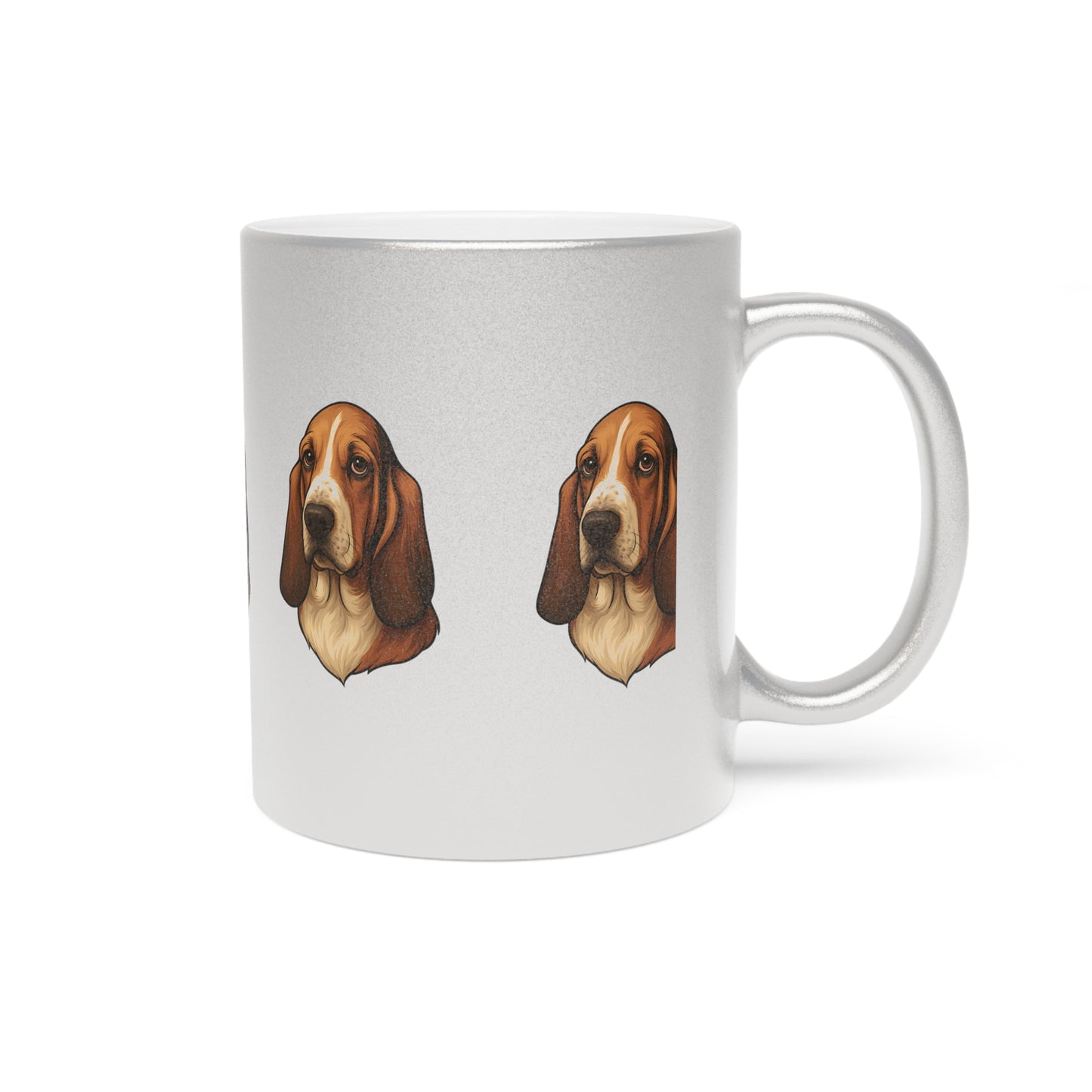 Basset Hound Head Metallic Coffee Mug
