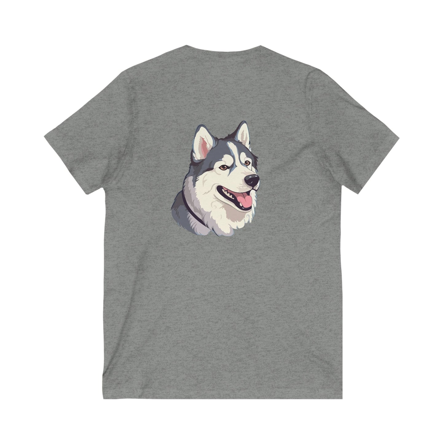 Malamute Head Unisex Short Sleeve V-Neck Tee