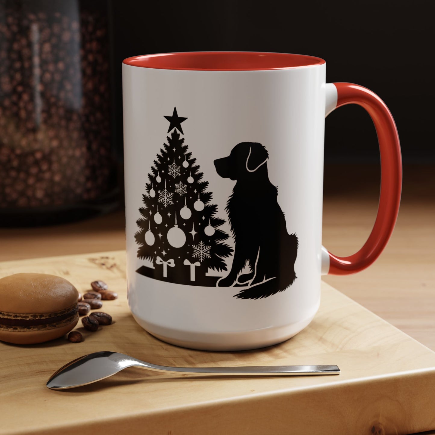 Golden Christmas Tree 2-Tone Coffee Mug