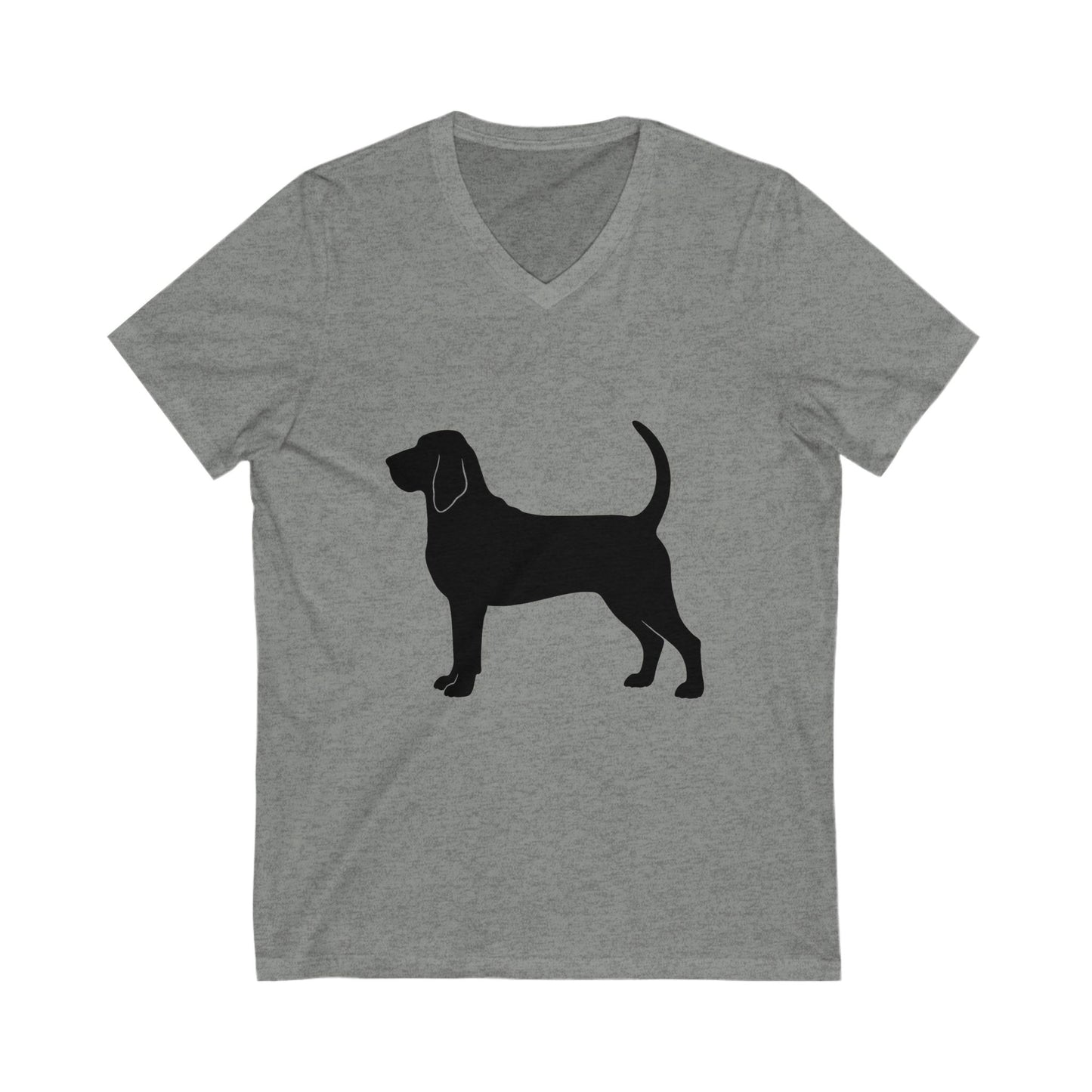 Bloodhound Silhouette Unisex Short Sleeve V-Neck Tee