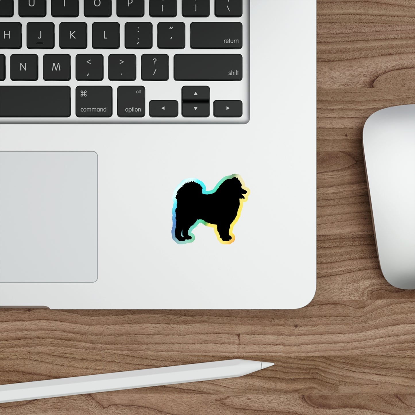 Samoyed Silhouette Holographic Sticker