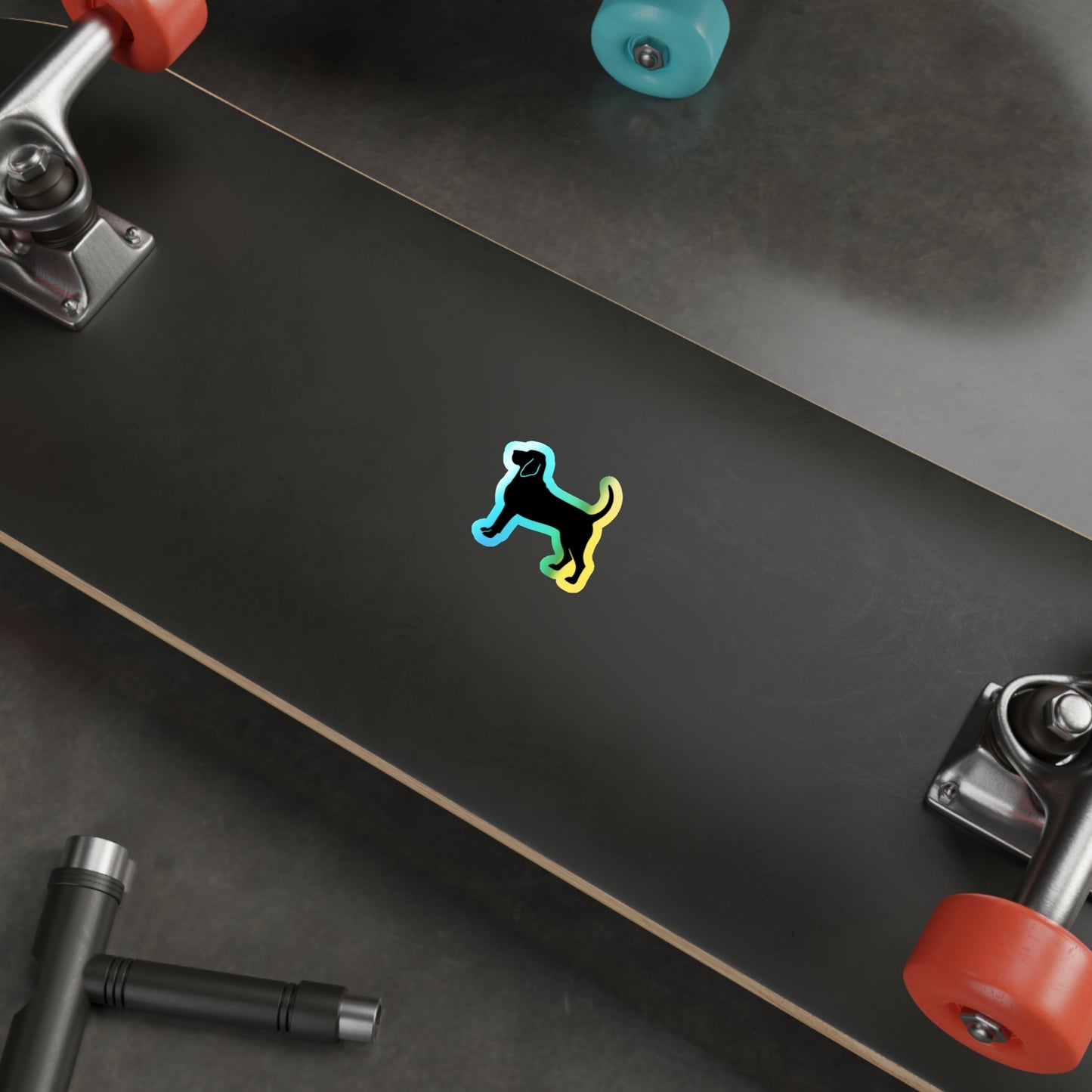 Bloodhound Silhouette Holographic Sticker