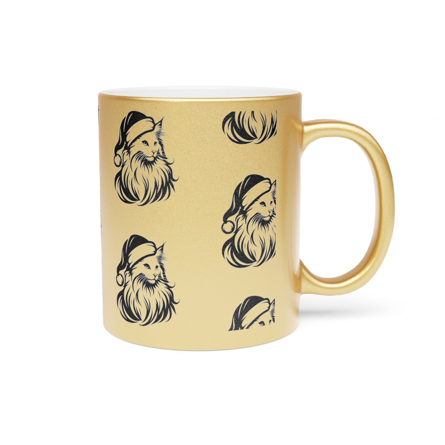 Santa Paws Cat Metallic Coffee Mug