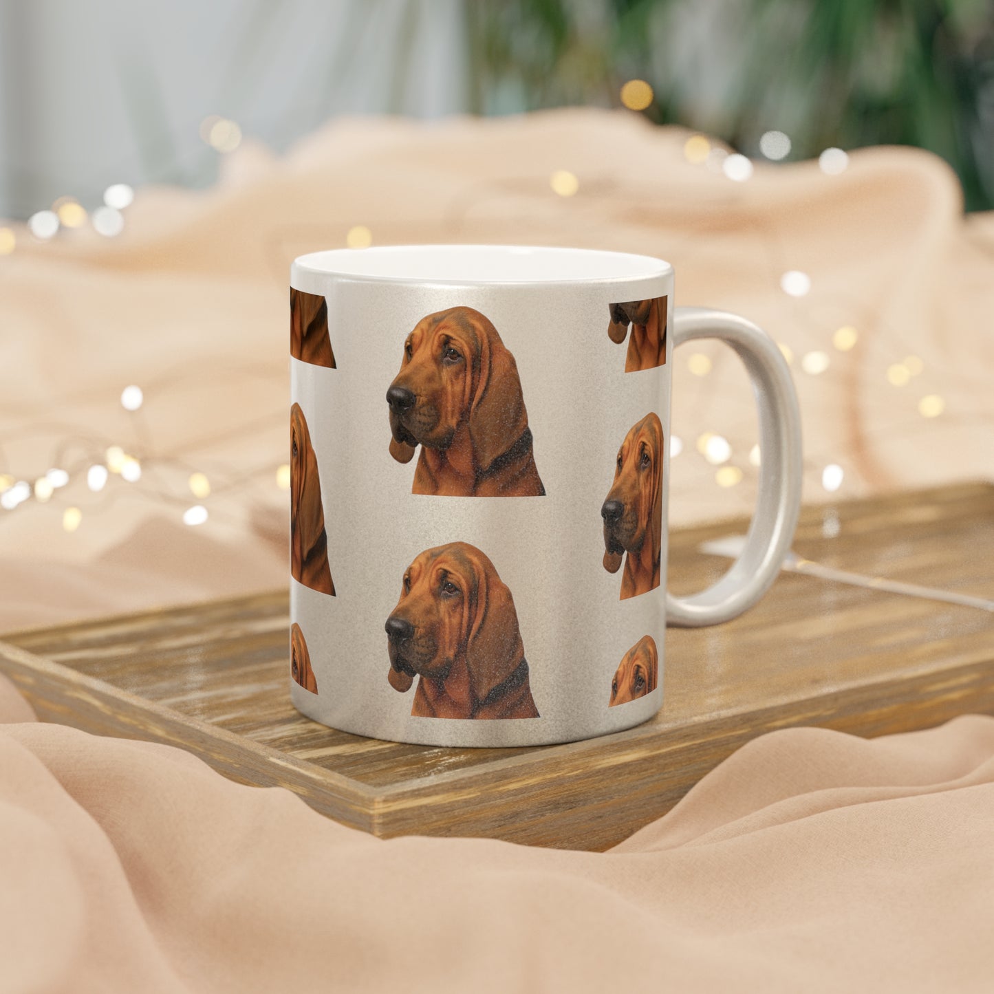 Bloodhound Head Metallic Coffee Mug