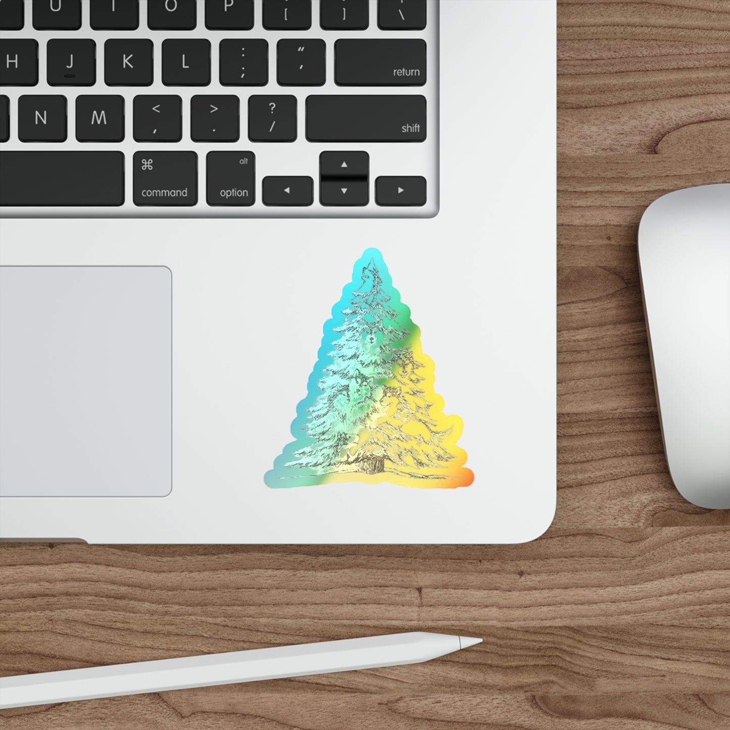 Happy Howl-idays Holographic Sticker