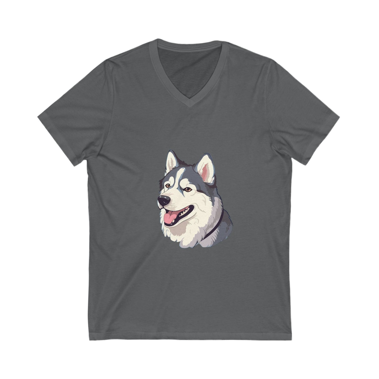 Malamute Head Unisex Short Sleeve V-Neck Tee
