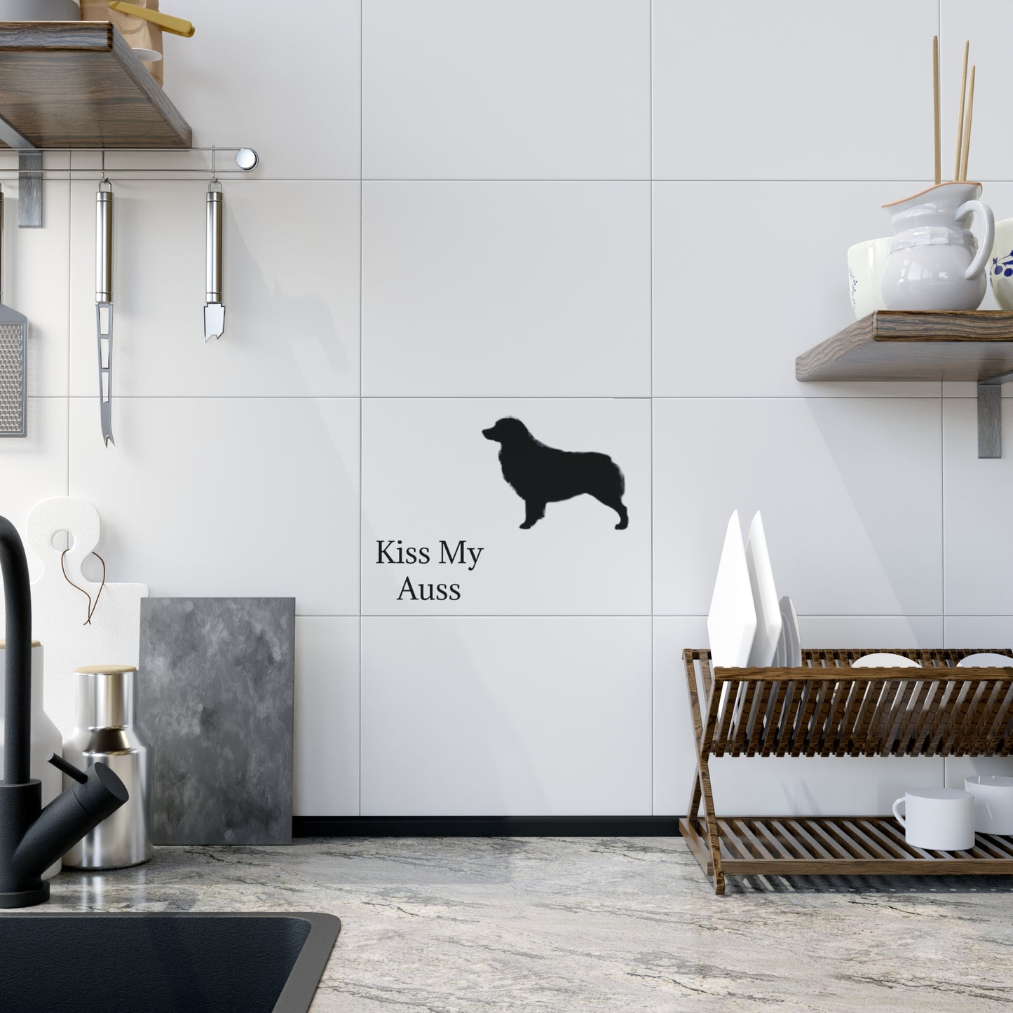 Kiss My Auss Ceramic Photo Tile