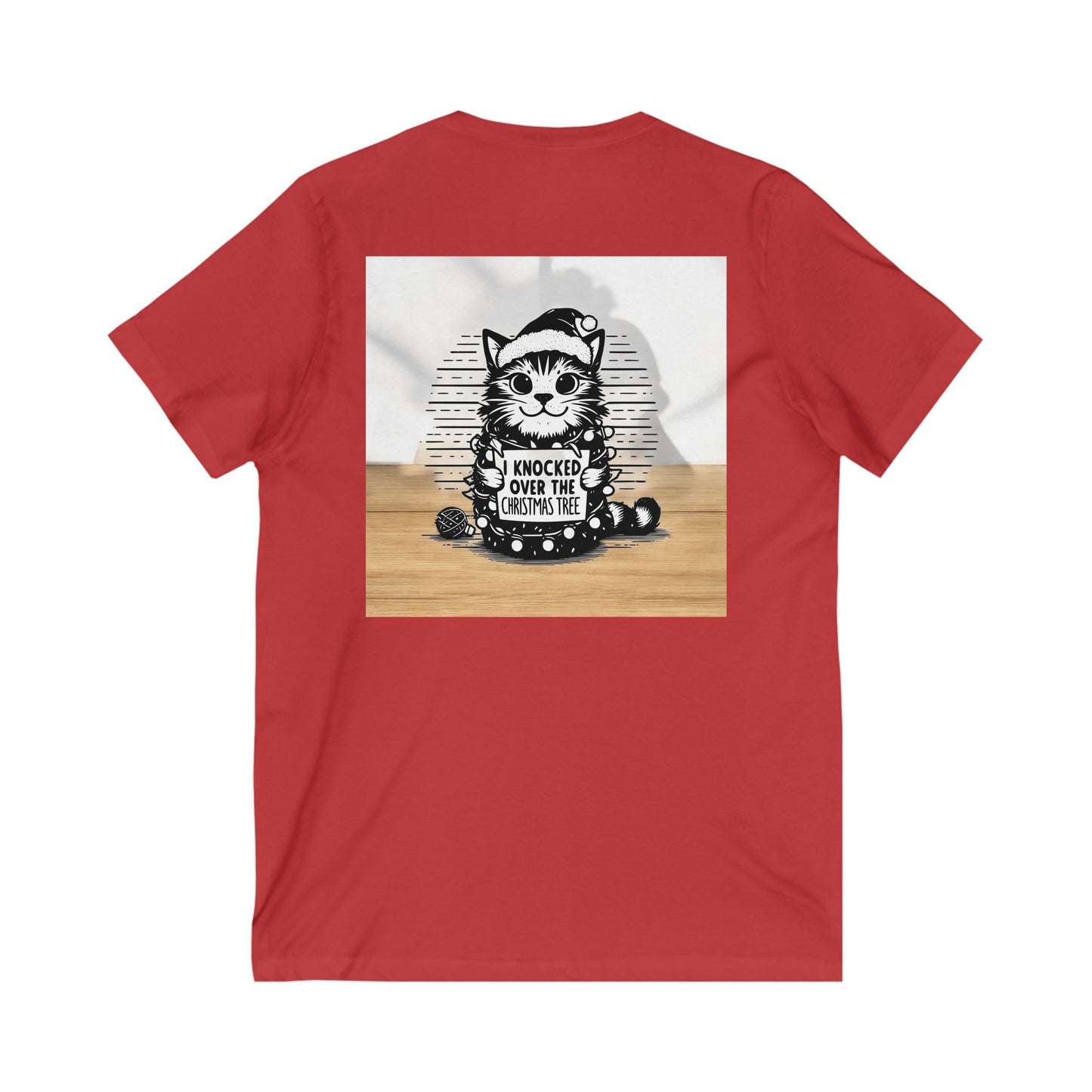 Naughty Cat Unisex Short Sleeve V-Neck Tee