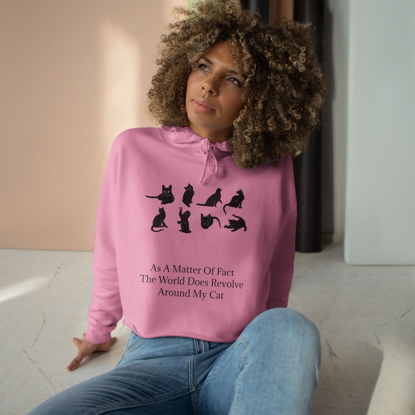 Matter Of Fact Cat Women's Crop Hoodie
