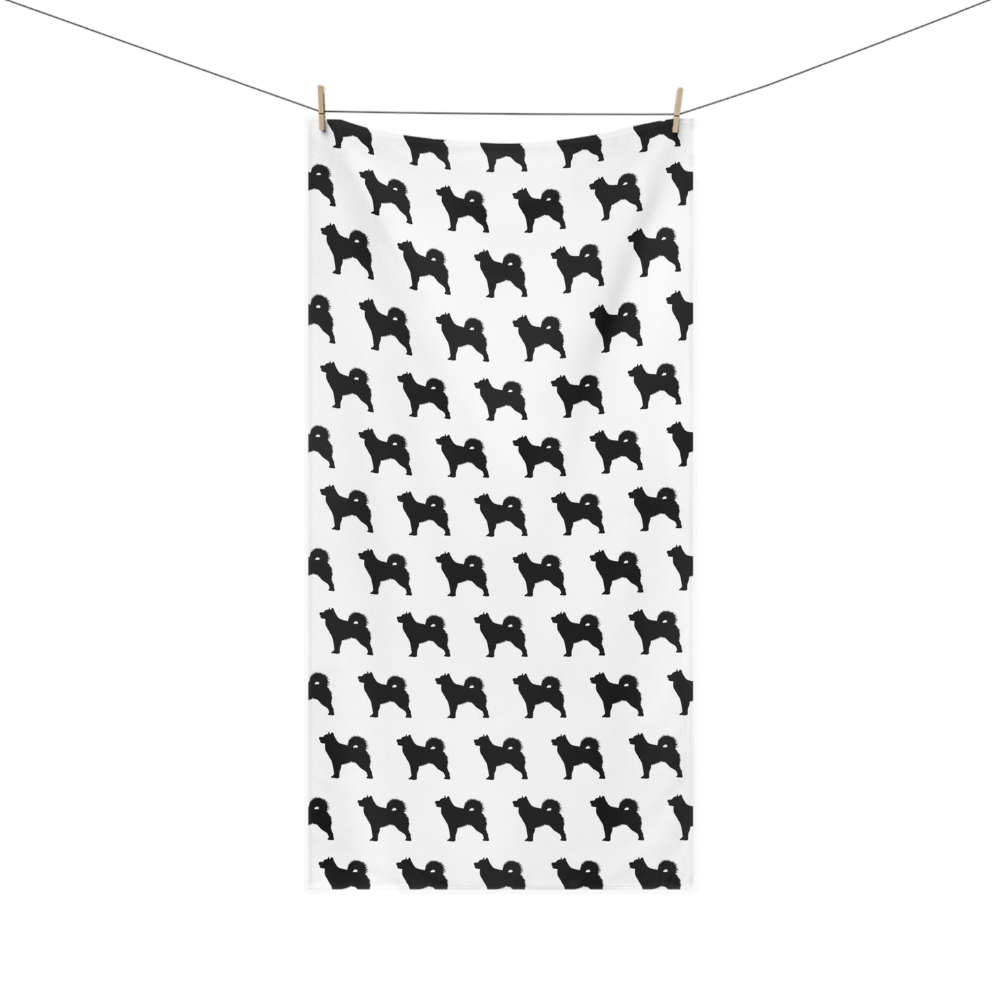 Malamute Silhouette Mink-Cotton Beach Towel